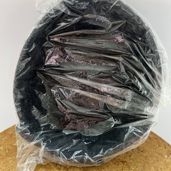 Vintage Women's Black Mesh Veil Pillbox Fascinator Party Cap w/ Bow and Rose Gem - Picture 9 of 13